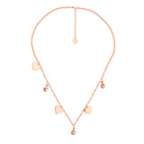 14K Rose Gold & Gold Multi Heart & Diamonds Pendant Necklace