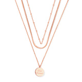 14K Gold & Rose Gold Triple Pendant Necklace 50+5cm