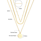 14K Gold & Rose Gold Triple Pendant Necklace 50+5cm