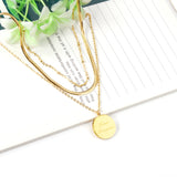 14K Gold & Rose Gold Triple Pendant Necklace 50+5cm