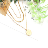 14K Gold & Rose Gold Triple Pendant Necklace 50+5cm