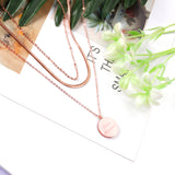 14K Gold & Rose Gold Triple Pendant Necklace 50+5cm