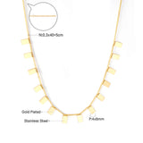 0.3 Side Chain 40+5cm Welded 14pcs 4*6 Rectangle Necklace Gold & Steel Color Glossy