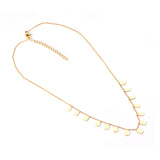 0.3 Side Chain 40+5cm Welded 14pcs 4*6 Rectangle Necklace Gold & Steel Color Glossy