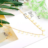 0.3 Side Chain 40+5cm Welded 14pcs 4*6 Rectangle Necklace Gold & Steel Color Glossy