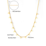 0.3 Side Chain 40+5cm Necklace with 14 Welded 4mm Triangles Gold & Steel Glossy