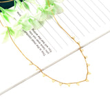 0.3 Side Chain 40+5cm Necklace with 14 Welded 4mm Triangles Gold & Steel Glossy