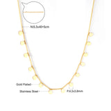 0.3 Side chain 40+5cm soldered 14pcs 4mm peach heart necklace gold & steel color glossy