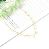 0.3 Side chain 40+5cm soldered 14pcs 4mm peach heart necklace gold & steel color glossy