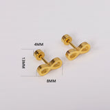 12 pairs Steel/Gold Frosted Screw In Stud Earrings without Diamonds