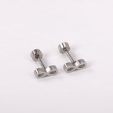 12 pairs Steel/Gold Frosted Screw In Stud Earrings without Diamonds