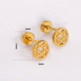 12 pairs steel/gold/black screw-in stud earrings without diamonds