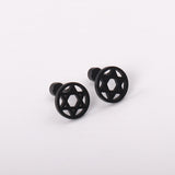 12 pairs steel/gold/black screw-in stud earrings without diamonds