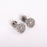 12 pairs steel/gold/black screw-in stud earrings without diamonds