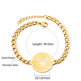 Round Plum Deer Accessory Bracelet 16+3cm Golden