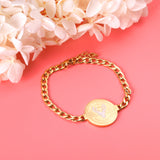 Round Plum Deer Accessory Bracelet 16+3cm Golden