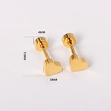 12 pairs steel/gold/mixed color screw back stud earrings without diamonds