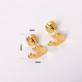 12 pairs Dolphin Shape Steel Goldtone Screwback Stud Earrings