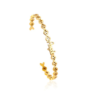 Angeb monogrammed gold colored hard bracelet