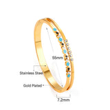 Angeb Gold Double Layer With Blue Hard Bracelet With Diamonds