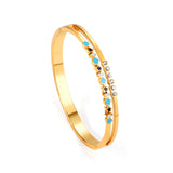 Angeb Gold Double Layer With Blue Hard Bracelet With Diamonds