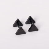 12 pairs 8mm steel color/gold/black triangle screw plugs