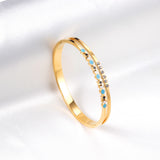 Angeb Gold Double Layer With Blue Hard Bracelet With Diamonds