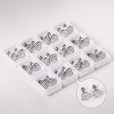 12 pairs 9mm steel/golden heart shaped sludge mix/five colors/white white sludge screw plugs