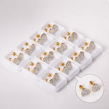 12 pairs 9mm steel/golden heart shaped sludge mix/five colors/white white sludge screw plugs