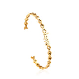 Happy monogrammed gold colored hard bracelet