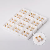 12 pairs 3mm/4mm/5mm/6mm/7mm steel/golden four-grip round white/black diamond screw plugs