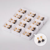 12 pairs 3mm/4mm/5mm/6mm/7mm steel/golden four-grip round white/black diamond screw plugs