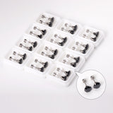 12 pairs 3mm/4mm/5mm/6mm/7mm steel/golden four-grip round white/black diamond screw plugs