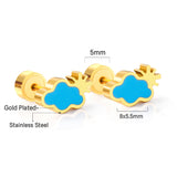 12 pairs Snapped Earbuds Cloud Studs Steel/Gold