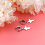 4*12mm Curved Clasp 8*15mm Cross Earrings Gold Color