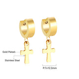 4*12mm Flat Clasp 7*12mm Cross Earrings