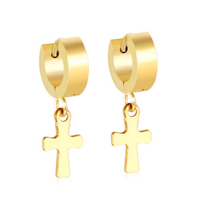 4*12mm Flat Clasp 7*12mm Cross Earrings