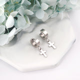 4*12mm Flat Clasp 7*12mm Cross Earrings