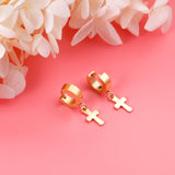 4*12mm Flat Clasp 7*12mm Cross Earrings