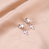 4*12mm Flat Clasp 7*12mm Cross Earrings