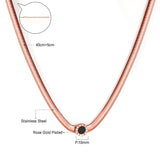 6mm Flat Snake Welded 10mm Cake Necklace Rose Gold 40+5cm