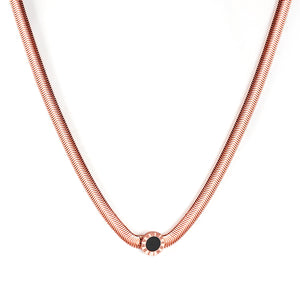 6mm Flat Snake Welded 10mm Cake Necklace Rose Gold 40+5cm