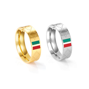 New red and green two-color ring fashion retro two-color 18K ring spot wholesale