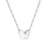 Butterfly white shell pendant necklace 43+5cm