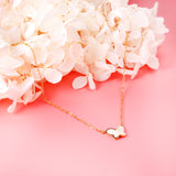 Butterfly white shell pendant necklace 43+5cm