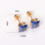 3mm~7mm Steel/Gold/Mixed color square white diamond screw plugs