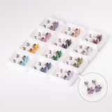 3mm~7mm Steel/Gold/Mixed color square white diamond screw plugs