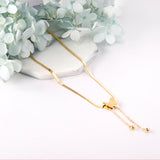 Butterfly accessory with 2 steel beads pendant necklace 40+5cm gold color