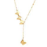 4 Butterfly Accessories Pendant Necklace 40+5cm Gold Color