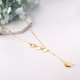 4 Butterfly Accessories Pendant Necklace 40+5cm Gold Color